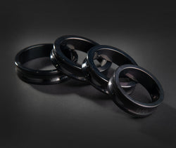 Black Concave Cock Ring - Stainless Steel