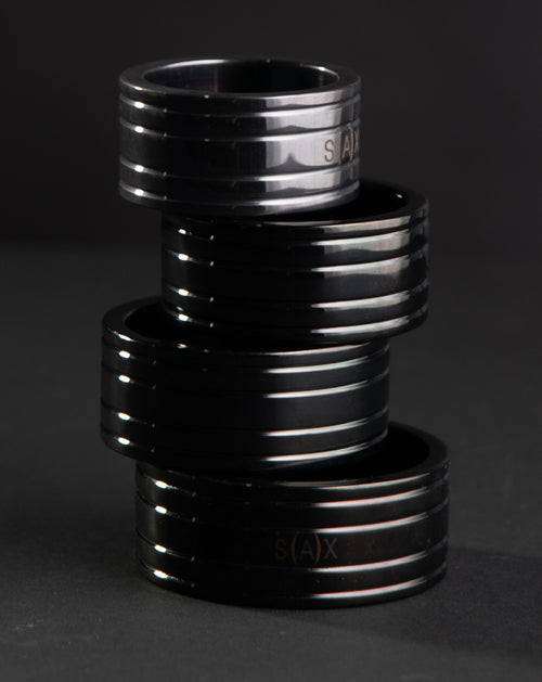 Ultra Fat Black Cock Ring - Stainless Steel