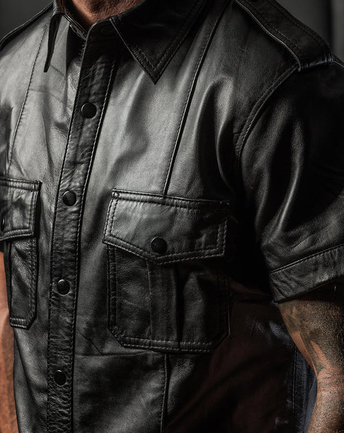 S(A)X Leather Shirt Short Sleeves