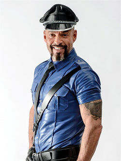 Mister B Sheep Leather Police Shirt Blue