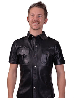 Mister B Leather Police Shirt Short Sleeves