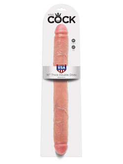 King Cock - 16" Thick Double Dildo - Flesh
