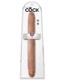 King Cock - 16" Thick Double Dildo - Tan