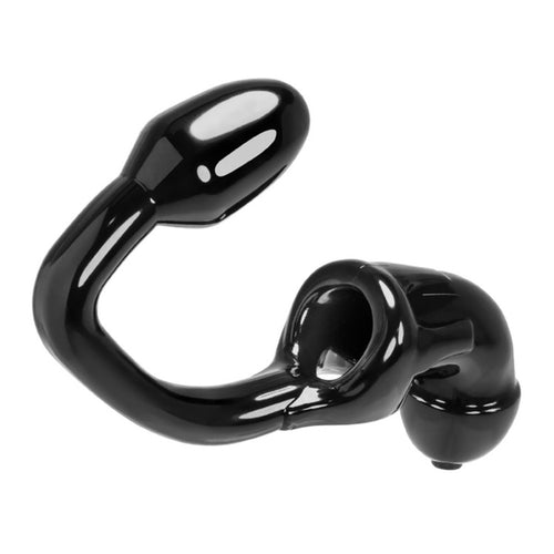 Tailpipe Chastity Cock-lock and Buttplug - Black