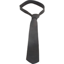 Mister B Leather Tie Stitched Black