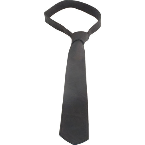 Mister B Leather Tie Stitched Black