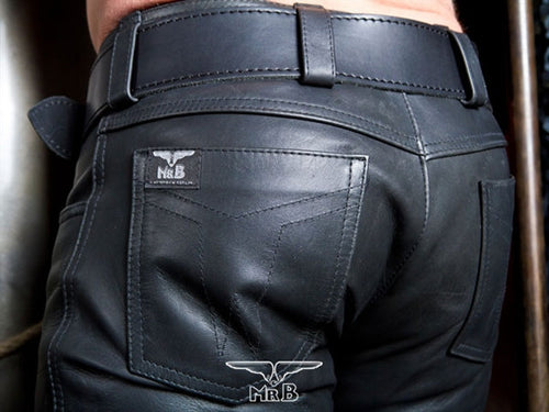 Mister B Leather Belt Stitched 5cm