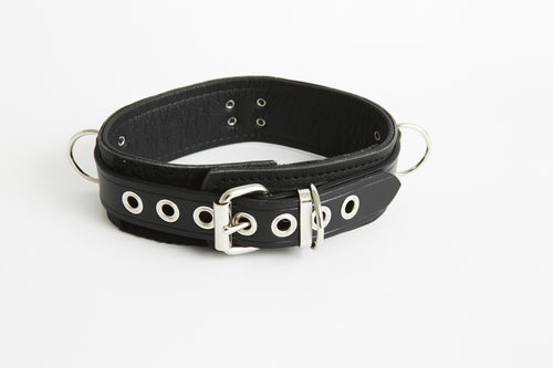 Bondage 4 Ring Collar With Velcro