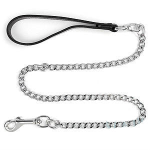 Leather Handle & Chain Leash