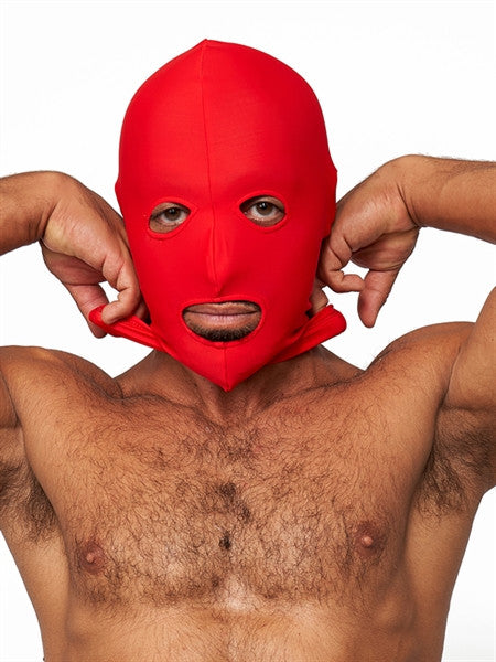 Mister B Lycra Hood Eyes and Mouth Open - Red
