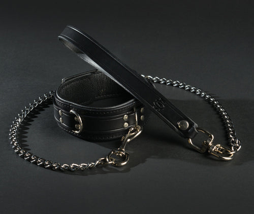 Leather Handle & Chain Leash