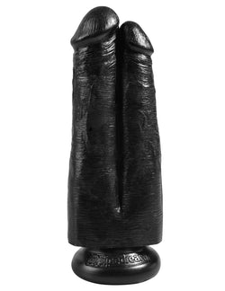 King Cock 7" Two Cocks One Hole - Black