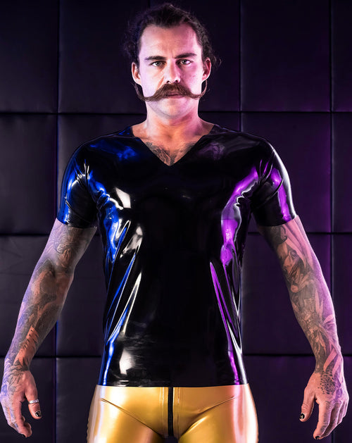 V Neck Latex T-Shirt
