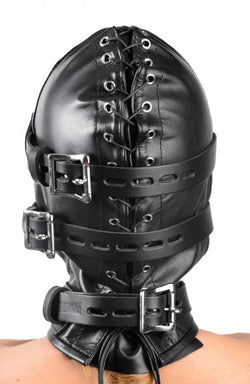 Total Lockdown Leather Hood - Small / Medium
