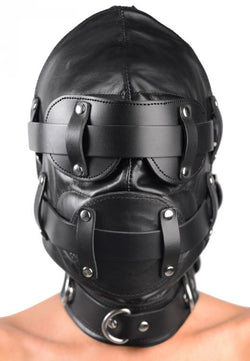 Total Lockdown Leather Hood - Medium / Large