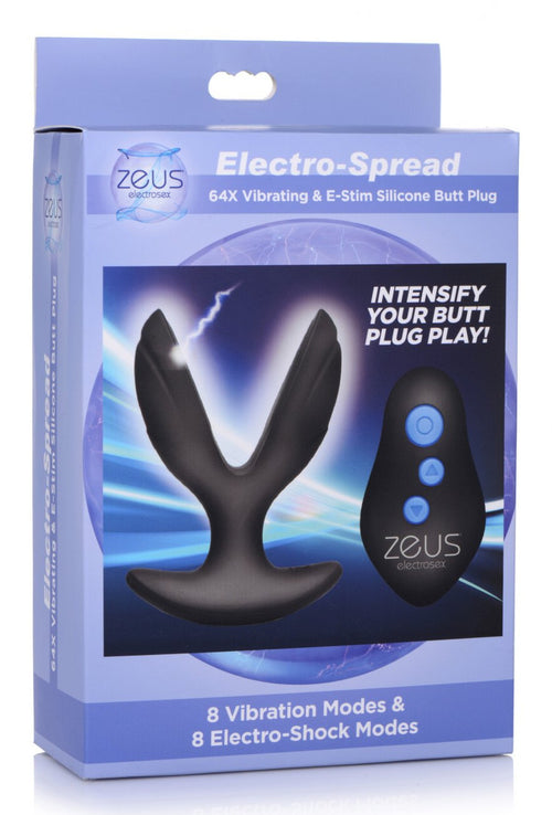 64X Electro-Spread Vibrating and E-Stim Silicone Butt Plug