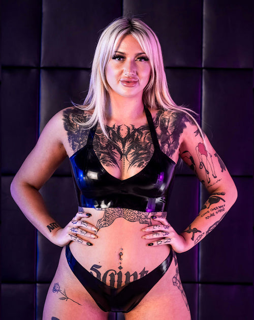 Latex Halter bra