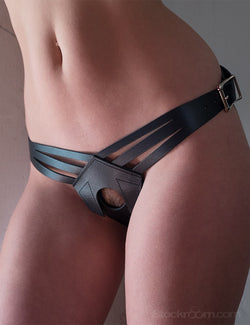 Vanity Strap-On Dildo Harness - Leather