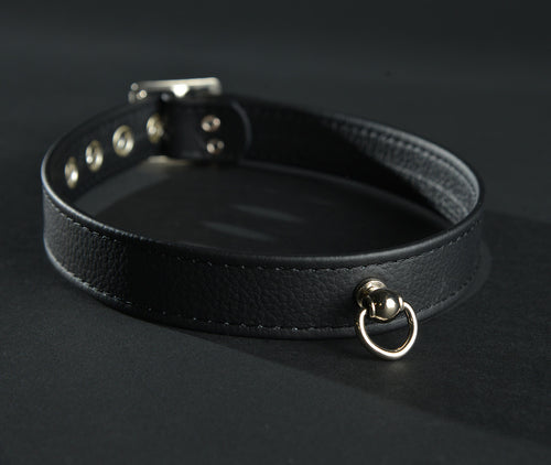 Leather Post & Ring Collar
