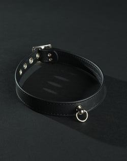 Leather Post & Ring Collar