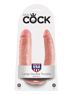King Cock U-Shaped Large Double Trouble - Flesh